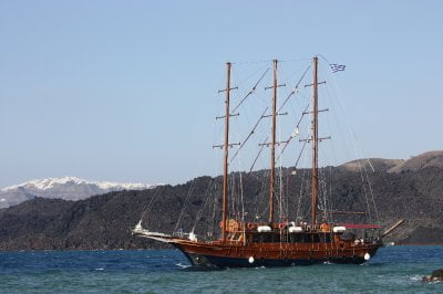 Sailing in Santorini