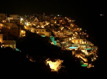 Oia at night