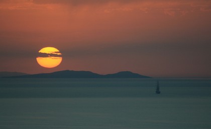 sunset in oia