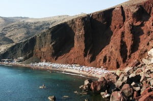 red beach in santorini