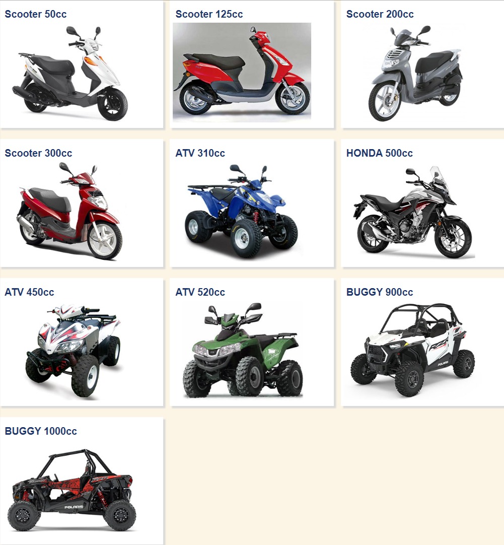 rent a scooter, atv or motorbike in santorini